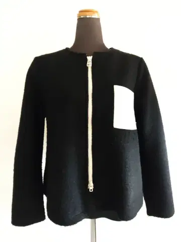 파-누(pa-nu) 지퍼 달린 울 가디건 블랙