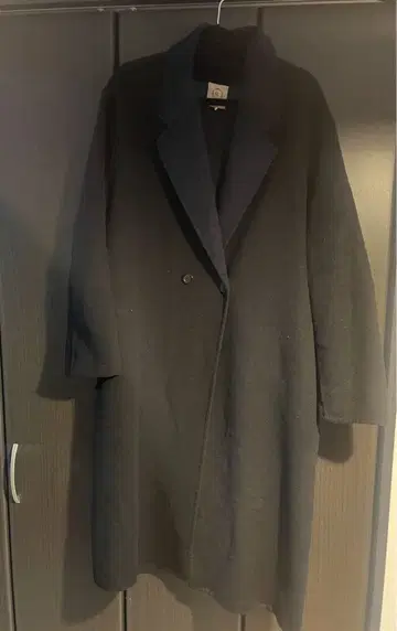 samansa mos2 다크 블루 울 혼방 롱 코트