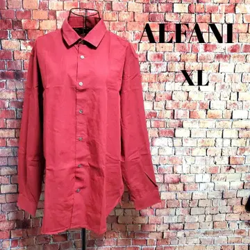 긴팔 셔츠 무지 레드 남성용 XL 슬림핏 스트레치 멋짐