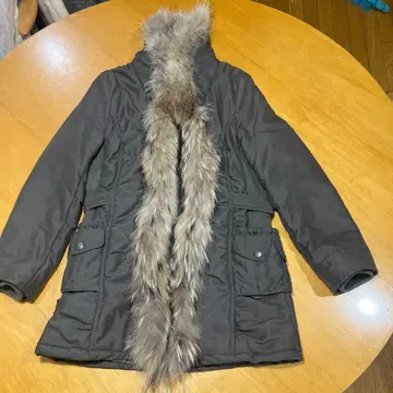 이마쥬 인조 모피 부착 다운 자켓