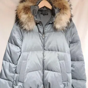 띠어리 여성용 퍼 포함 그레이 다운 자켓