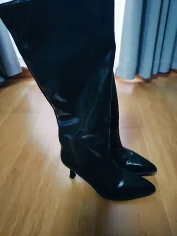 [새상품] 블랙 롱 부츠 힐 5cm
