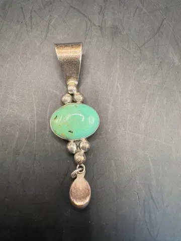 앤티크 터콰이즈 펜던트 탑 LJ 스털링