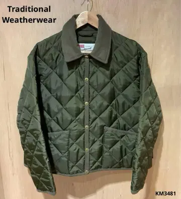 트래디셔널 웨더웨어 퀼팅 자켓 올리브 그린 34