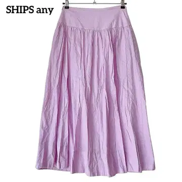 SHIPS any 워셔블 캠브릭 개더 스커트 [38] 롱 플레어
