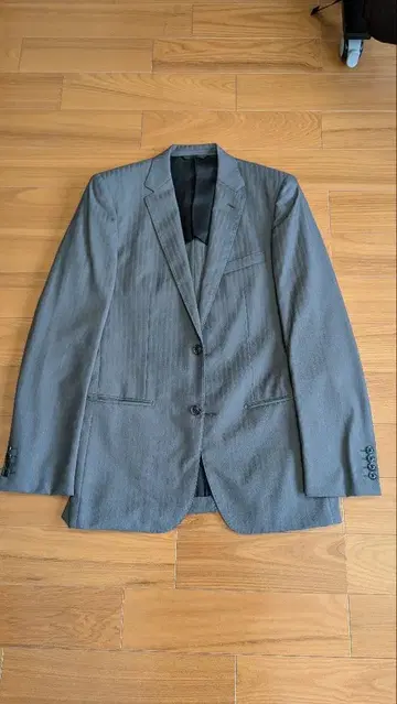 그레이 스트라이프 비즈니스 정장 세트