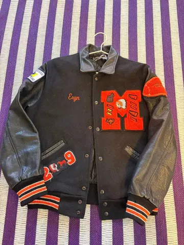 울 레더 자켓 자수 패치 부착 36