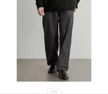 코듀로이 와이드 팬츠 그레이 L