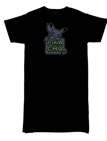 T셔츠 원피스 PIKACHU 피카츄 블랙 포켓몬 센터