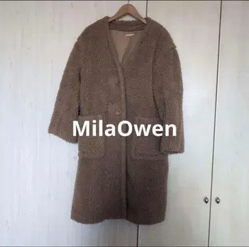 미라 오웬 보아 코트 옅은 브라운