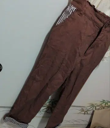 스트라이프 브라운 팬츠