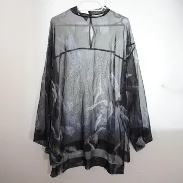 [ HARE ] 시스루 긴팔 튜닉 블랙 그레이