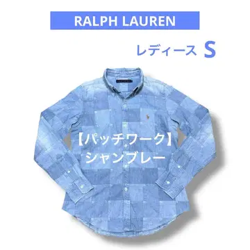 레어 디자인 랄프 로렌 패치워크 샴브레이 셔츠 1584