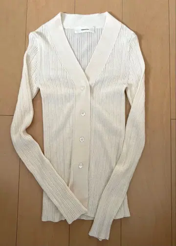 TODAYFUL 아이보리 리브 가디건 울 니트