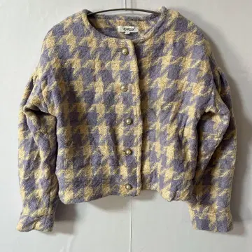 YEANZJUUN [ S ] 하운드투스 체크 패턴 자켓 퍼플 베이지