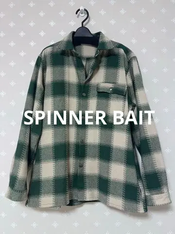 스피너베이트 셔츠 자켓 M 그린 x 베이지!