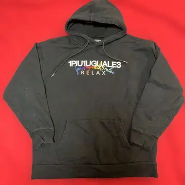 1PIU1UGUALE3 블랙 후드티 사이즈 XXL