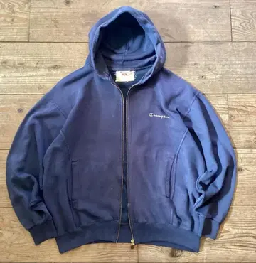 90년대 Champion 지퍼 후드티 퍼플네이비 페이드