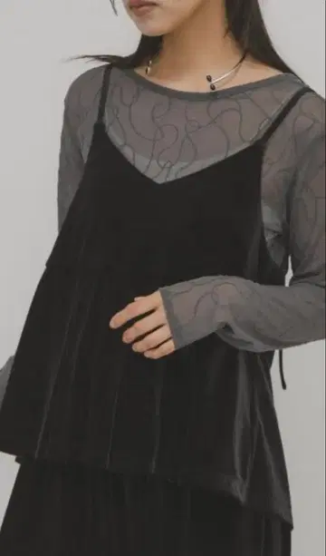 KBF 2WAY 벨로아 뷔스티에 블랙