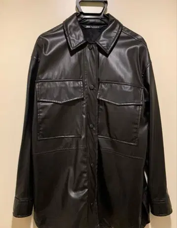 ZARA 인조 가죽 셔츠 자켓