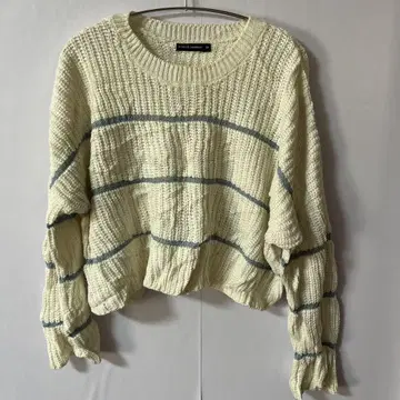 moon & madison [ M ] 아이보리 스트라이프 니트 스카이블루