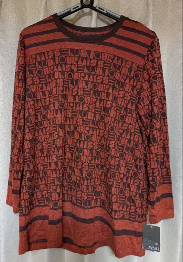 미제르 MISSEL 문자 패턴 니트 티셔츠 튜닉