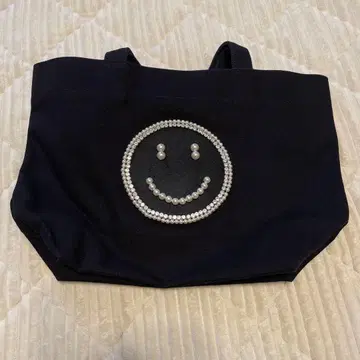 ECODECO 스마일리 페이스 토트백 블랙