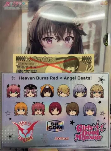헤븐 번즈 레드 AngelBeats 콜라보 스티커