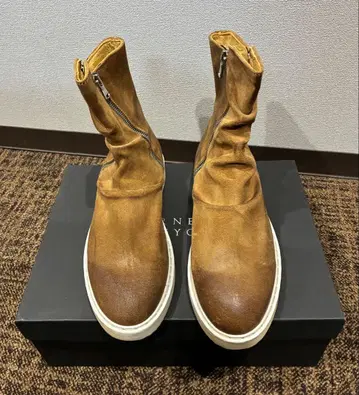 바니스뉴욕 브라운 스웨이드 지퍼 부츠