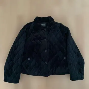 Meridion 블랙 벨로아 퀼팅 자켓