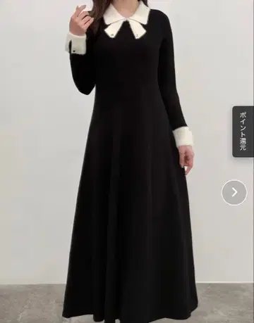 [택 포함 미사용 새상품] CENEA 바이컬러 리본 니트 원피스