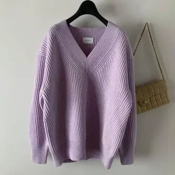 유나이티드 애로우즈*두툼한 울 큼직한 루즈핏 리브 니트*