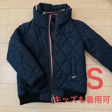 BEAMS 네이비 퀼팅 자켓 후드 부착