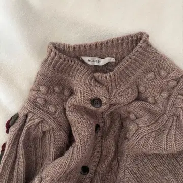 MOUSSY 플라워 자수 긴팔 가디건