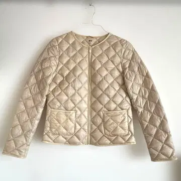 UNIQLO 울트라 라이트 다운 노카라 퀼팅 자켓 S 베이지