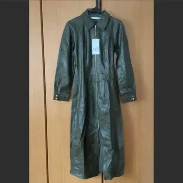 [미사용 새상품] ZARA 올리브 가죽 원피스 S