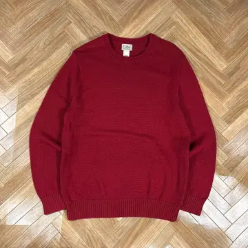 엘엘빈 크루넥 스웨터 코튼 니트 L.L.Bean 레드
