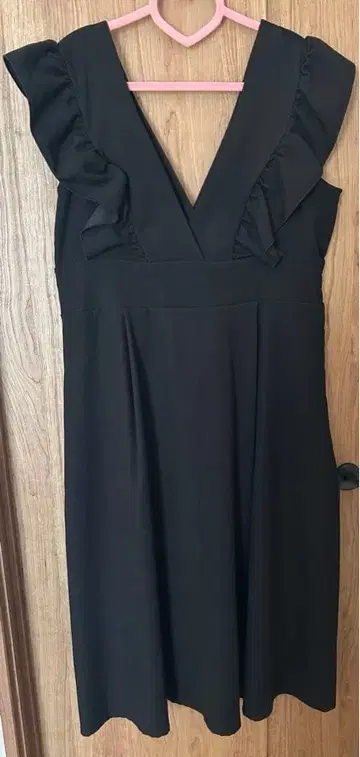 인시드 빅 프릴 오버롤 스커트 3L 블랙 빅 사이즈