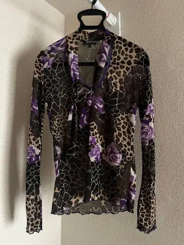 MORGAN 셋업 시스루 장미 레오파드 Y2K