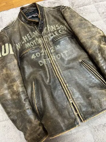 DOG-FIGHT RAG 빈티지 가죽 자켓