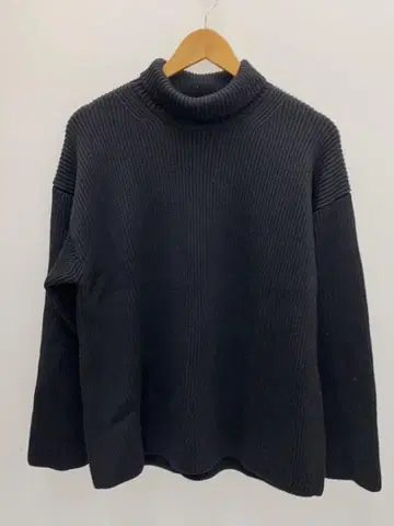 AURALEE 리브 터틀넥 니트 블랙 사이즈 1