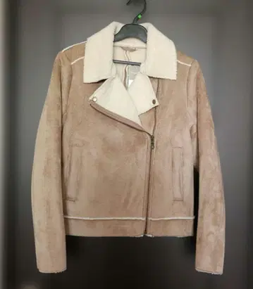 GU 무스탕 터치 바이커 블루종 S 사이즈