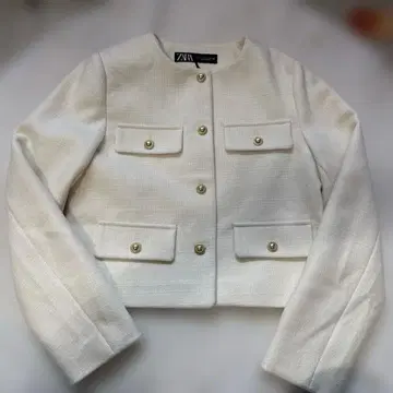 [ 미사용 새상품 ] ZARA 화이트 자켓 골드 버튼 S 사이즈