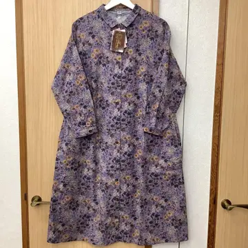 카모이 요코 TUNIC 셔츠 원피스 면 100% 플란넬 소재