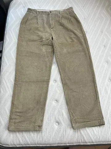 노티카 베이지 코듀로이 와이드 팬츠