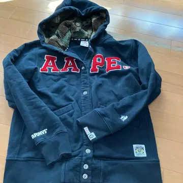 Aape 후드 부착 후드티 L 사이즈 네이비