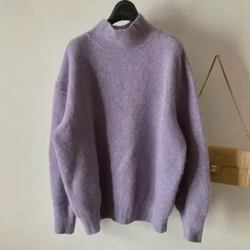 퍼블릭 도쿄*복슬복슬 기모감 폭스 울 루즈 퍼 리브 니트