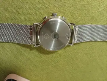 그레이 다이얼 쿼츠 손목시계 메쉬 밴딩