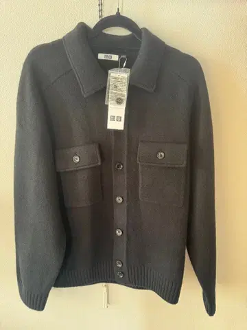 [택 포함 새상품] UNIQLO U 라무 니트 자켓 블랙