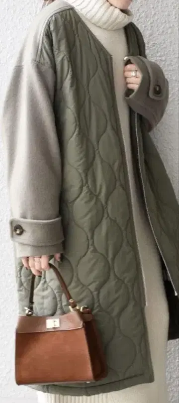 SHIPS 쉽스 퀼팅 지퍼 코트 올리브